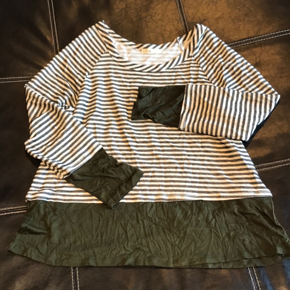 Cute Striped Sweater with Cotton Lining